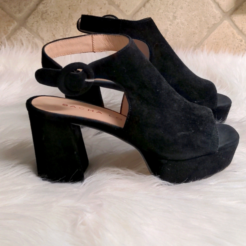 🛑SOLD! Sacha London Pepa Block Heel Platforms Sandals - Picture 1 of 9